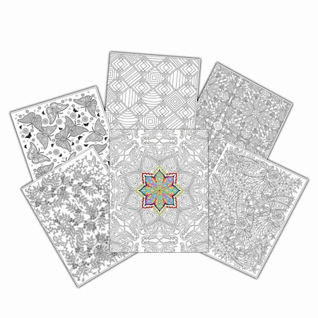 C-Line Products UColor TwoPocket Coloring Folders, Adult Coloring Patterns, 6PK Set of 12 PK, 72PK 15217-DS